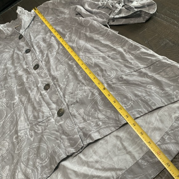 Soft Surroundings Button Paisley Tie 3/4 Sleeve Jacket Top Women's - Size L - Picture 6 of 9